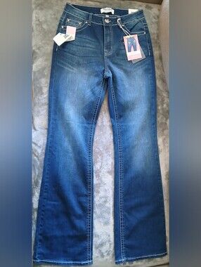 Wax Jean Medium Blue Bootcut Jeans with High Waist Size 7/28